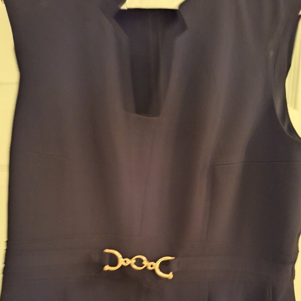 Tahari Size 16 Black Jumpsuit with Gold Haldware